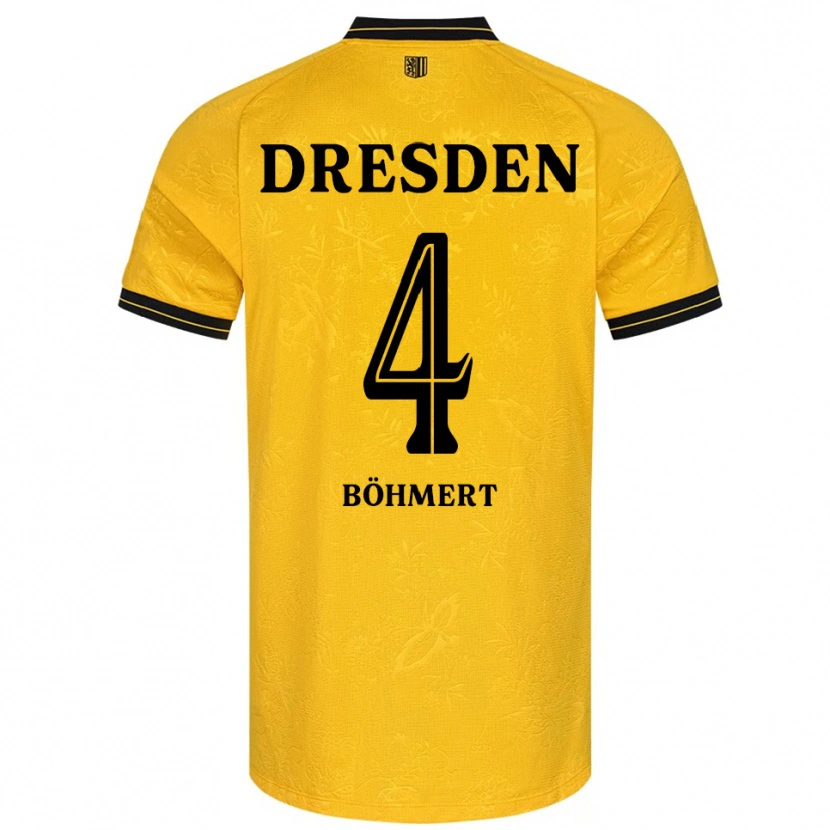 Danxen Mænd Jonas Böhmert #4 Gul Sort Hjemmebane Spillertrøjer 2025/26 Trøje T-Shirt