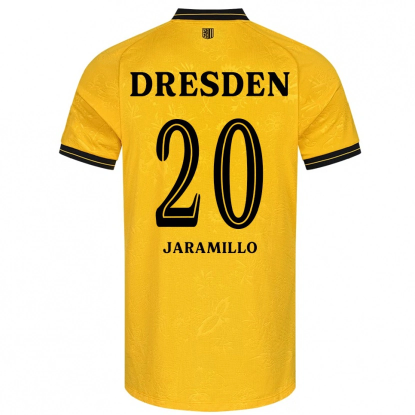Danxen Mænd Santiago Abou Said Jaramillo #20 Gul Sort Hjemmebane Spillertrøjer 2025/26 Trøje T-Shirt