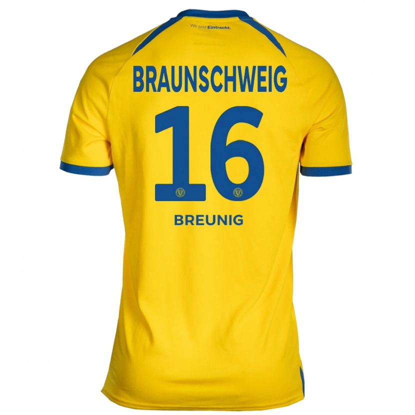 Danxen Mænd Louis Breunig #16 Gul Blå Hjemmebane Spillertrøjer 2025/26 Trøje T-Shirt