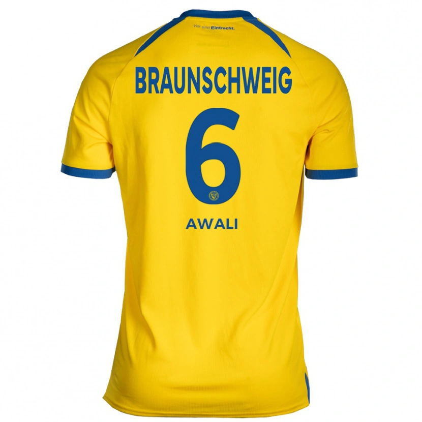 Danxen Mænd Abdel-Haq Awali #6 Gul Blå Hjemmebane Spillertrøjer 2025/26 Trøje T-Shirt
