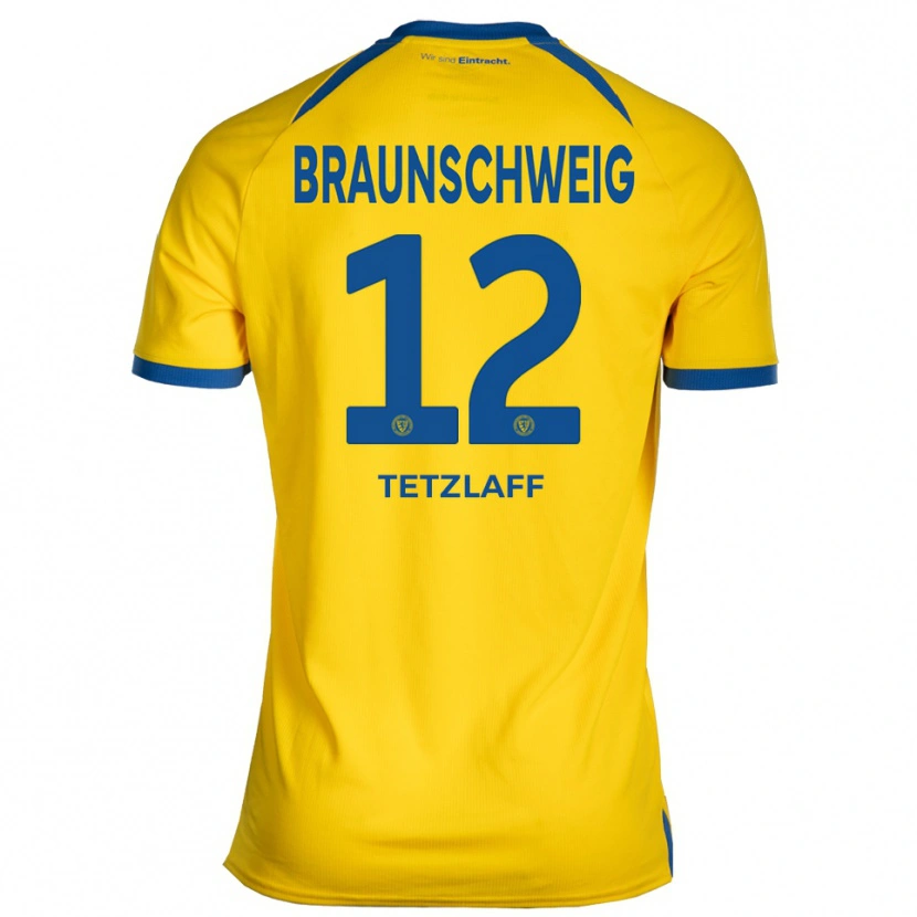 Danxen Mænd Lowis Tetzlaff #12 Gul Blå Hjemmebane Spillertrøjer 2025/26 Trøje T-Shirt
