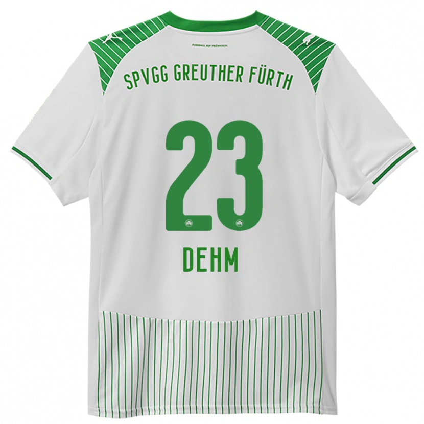 Danxen Mænd Jannik Dehm #23 Hvid Grøn Hjemmebane Spillertrøjer 2025/26 Trøje T-Shirt