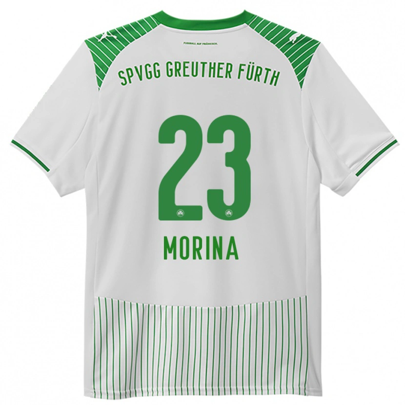 Danxen Mænd Dion Morina #23 Hvid Grøn Hjemmebane Spillertrøjer 2025/26 Trøje T-Shirt
