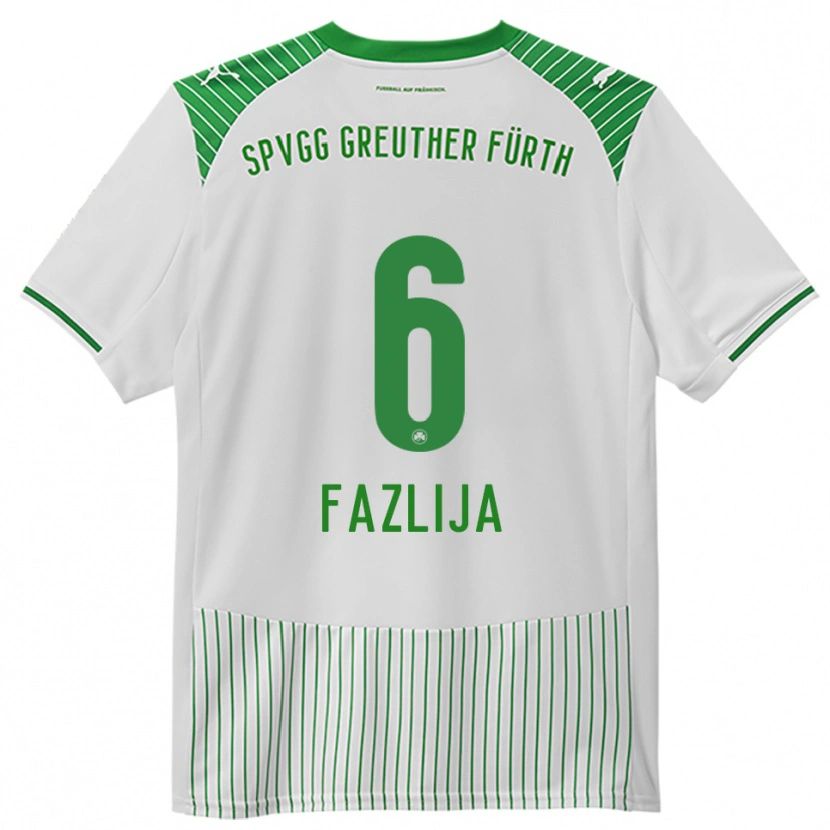 Danxen Mænd Arjanit Fazlija #6 Hvid Grøn Hjemmebane Spillertrøjer 2025/26 Trøje T-Shirt