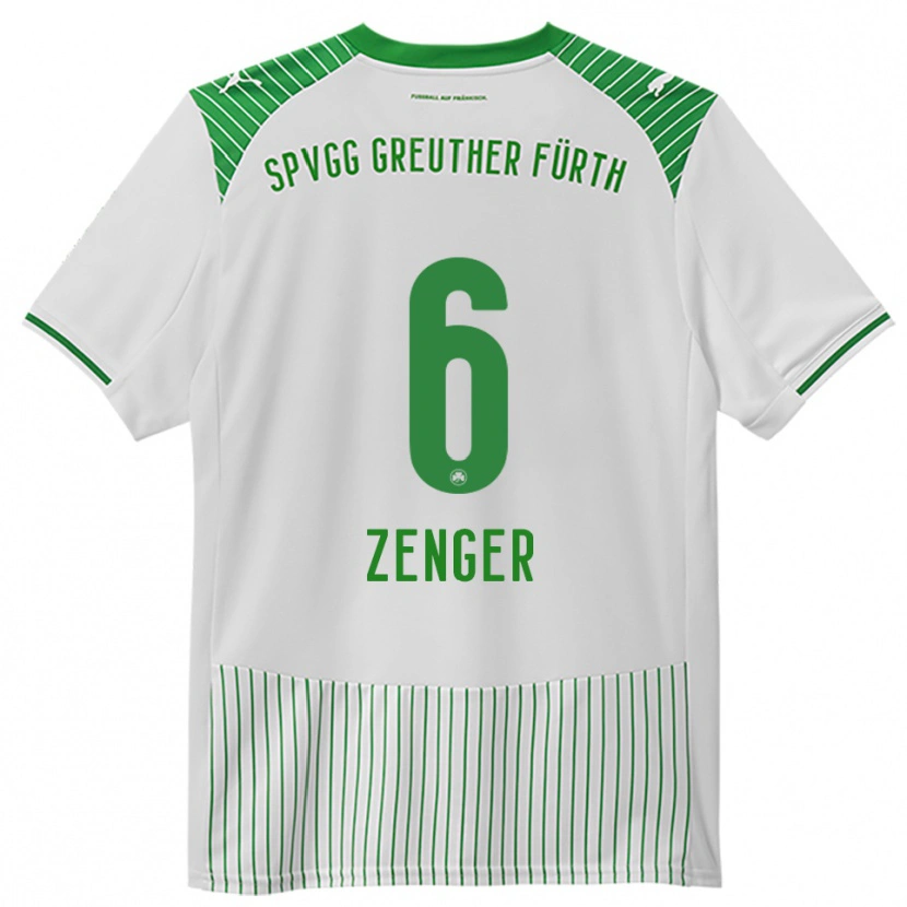 Danxen Mænd Marc Zenger #6 Hvid Grøn Hjemmebane Spillertrøjer 2025/26 Trøje T-Shirt