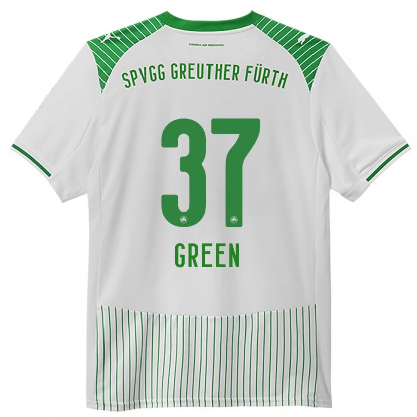 Danxen Mænd Julian Green #37 Hvid Grøn Hjemmebane Spillertrøjer 2025/26 Trøje T-Shirt