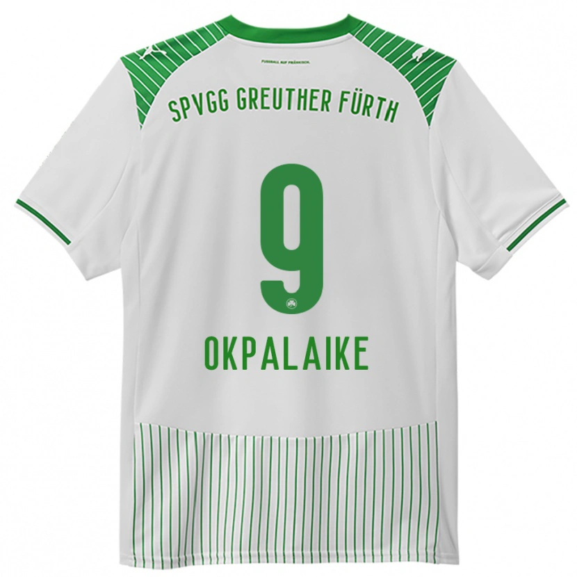 Danxen Mænd Joshua Okpalaike #9 Hvid Grøn Hjemmebane Spillertrøjer 2025/26 Trøje T-Shirt