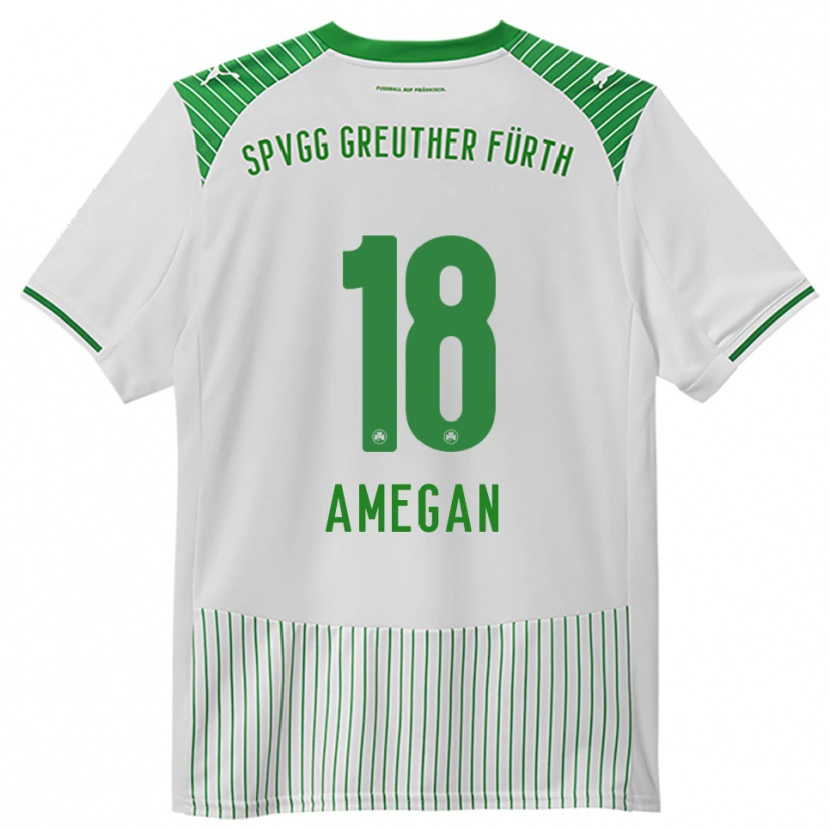 Danxen Mænd Dodji Amegan #18 Hvid Grøn Hjemmebane Spillertrøjer 2025/26 Trøje T-Shirt
