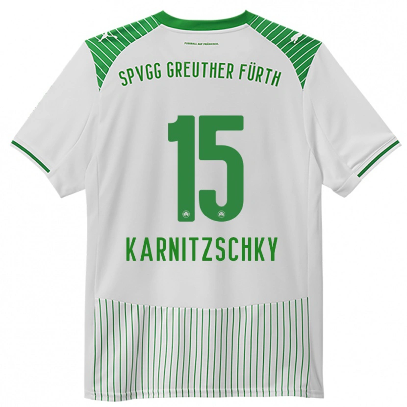 Danxen Mænd Nick Karnitzschky #15 Hvid Grøn Hjemmebane Spillertrøjer 2025/26 Trøje T-Shirt