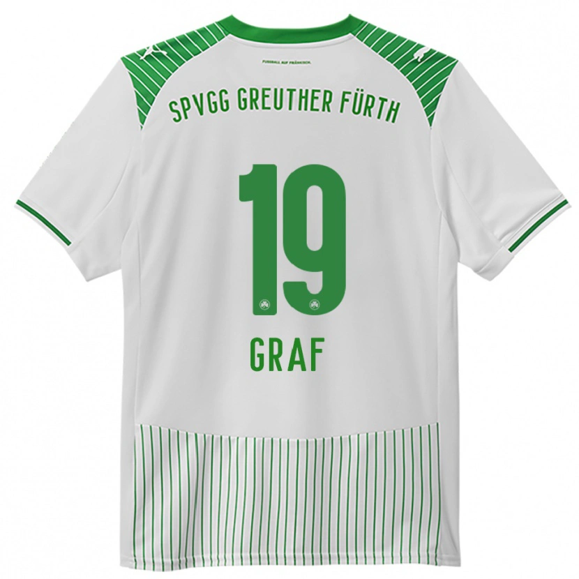 Danxen Mænd Fabian Graf #19 Hvid Grøn Hjemmebane Spillertrøjer 2025/26 Trøje T-Shirt