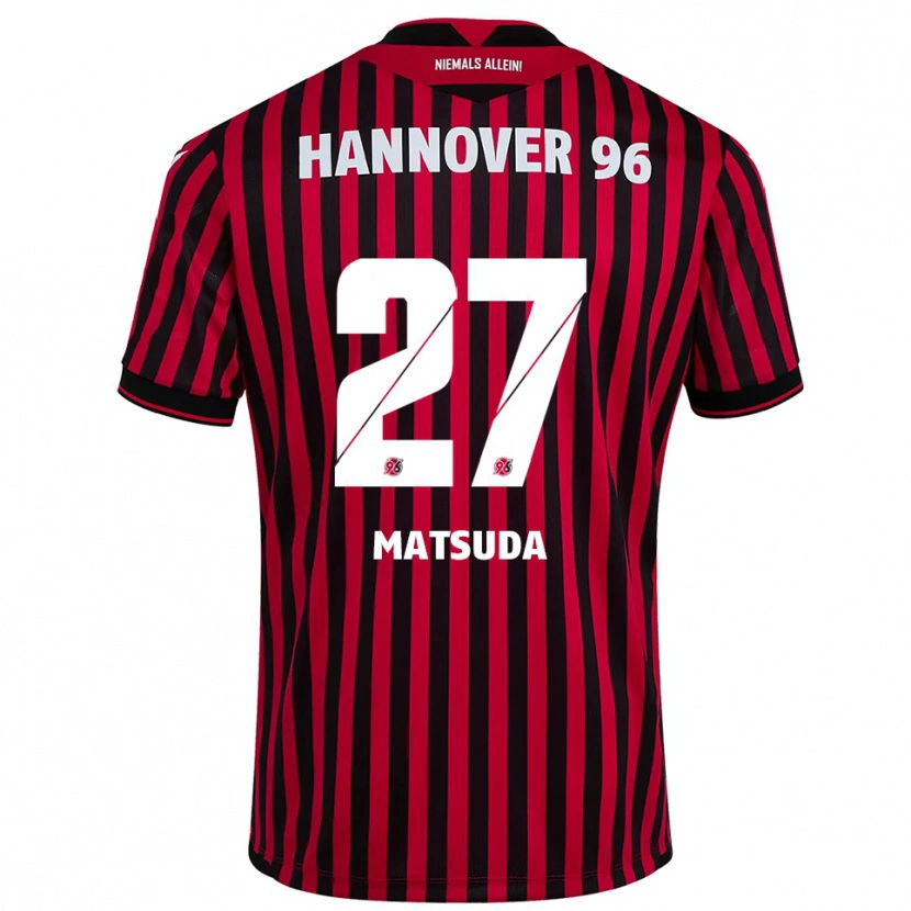 Danxen Mænd Hayate Matsuda #27 Rød Sort Hjemmebane Spillertrøjer 2025/26 Trøje T-Shirt