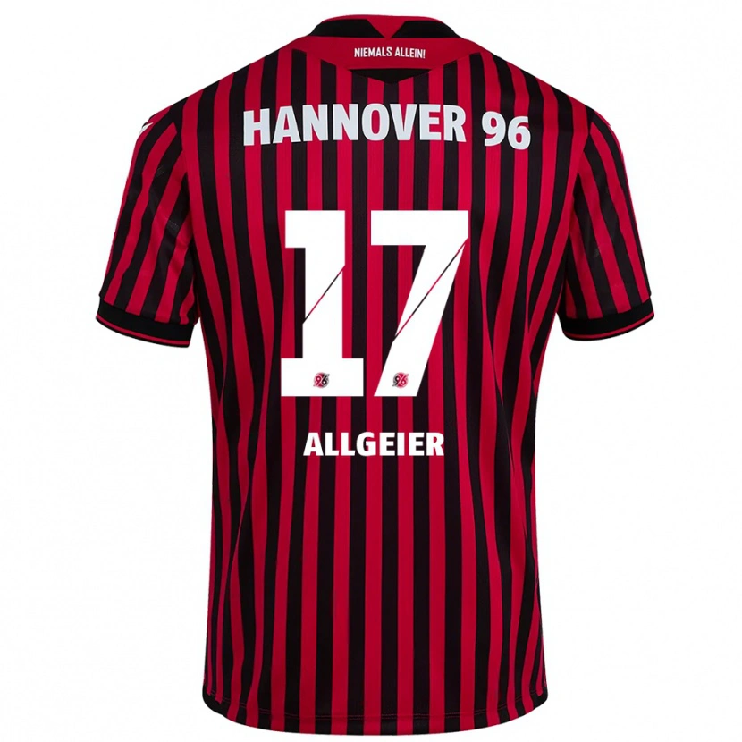 Danxen Mænd Bastian Allgeier #17 Rød Sort Hjemmebane Spillertrøjer 2025/26 Trøje T-Shirt