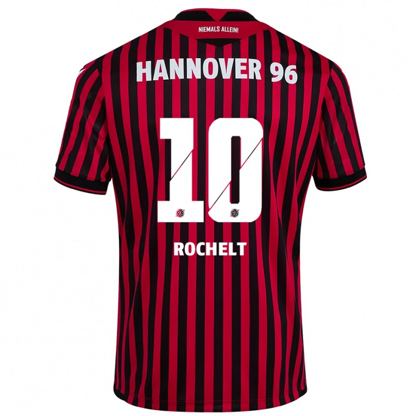 Danxen Mænd Jannik Rochelt #10 Rød Sort Hjemmebane Spillertrøjer 2025/26 Trøje T-Shirt