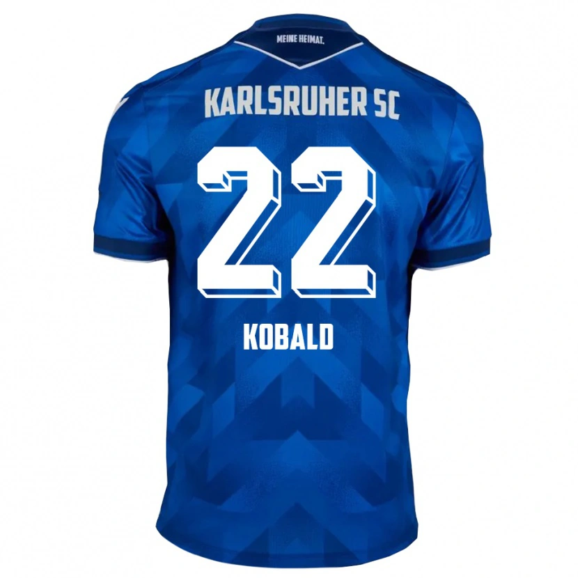 Danxen Mænd Christoph Kobald #22 Blå Hvid Hjemmebane Spillertrøjer 2025/26 Trøje T-Shirt
