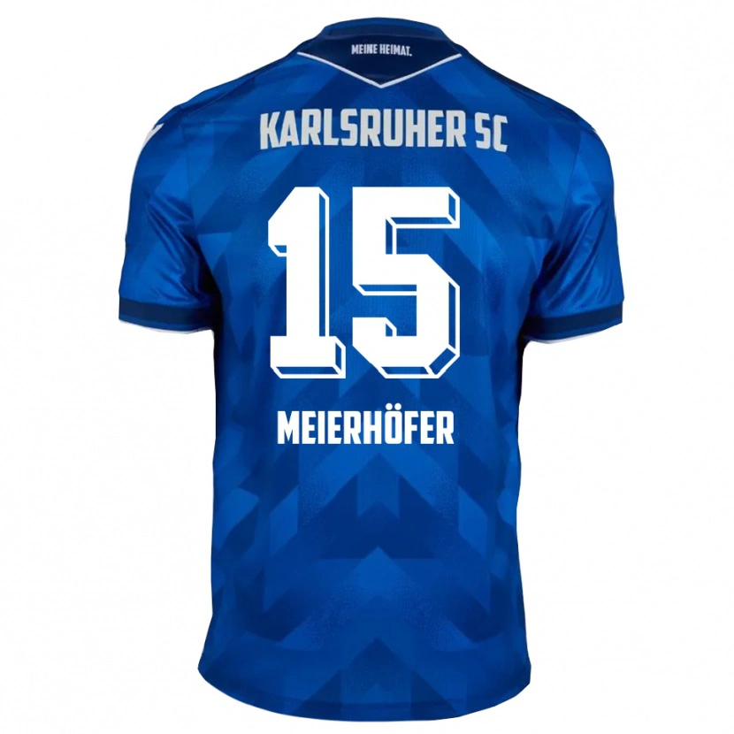 Danxen Mænd Luis Meierhöfer #15 Blå Hvid Hjemmebane Spillertrøjer 2025/26 Trøje T-Shirt