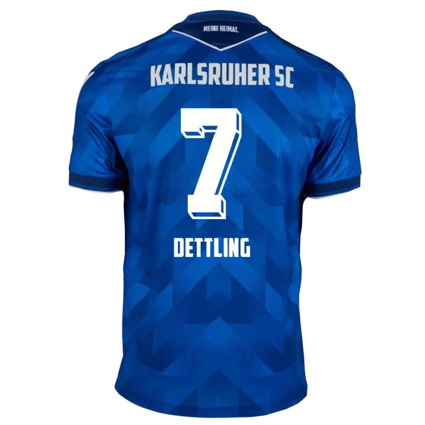 Danxen Mænd Luis Dettling #7 Blå Hvid Hjemmebane Spillertrøjer 2025/26 Trøje T-Shirt