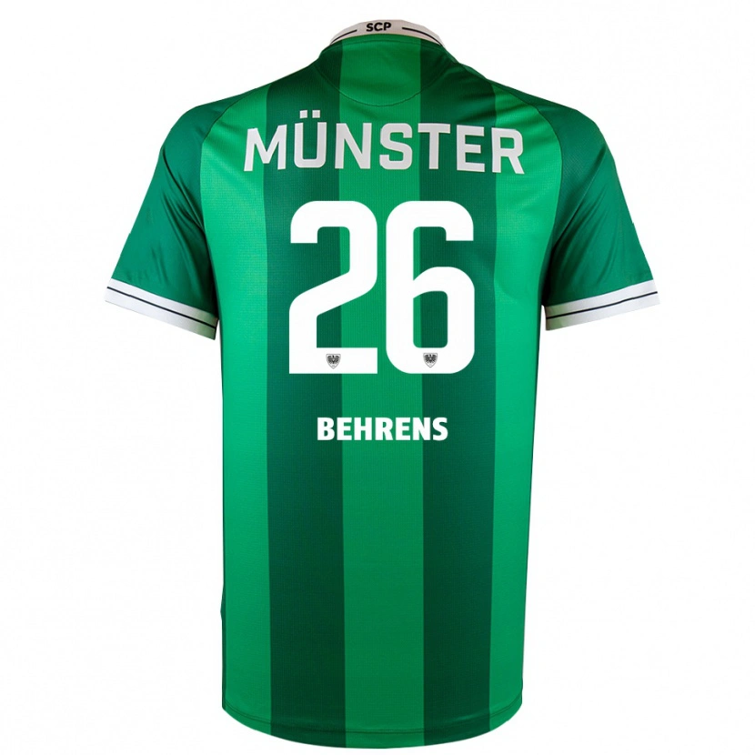 Danxen Mænd Morten Behrens #26 Grøn Hvid Hjemmebane Spillertrøjer 2025/26 Trøje T-Shirt