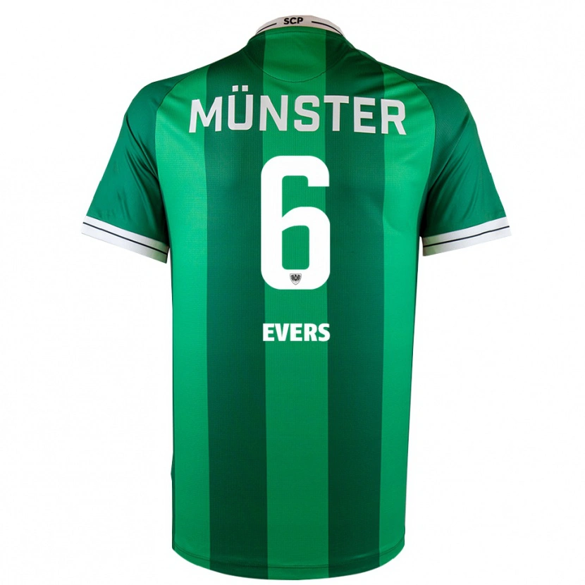 Danxen Mænd Benjamin Evers #6 Grøn Hvid Hjemmebane Spillertrøjer 2025/26 Trøje T-Shirt
