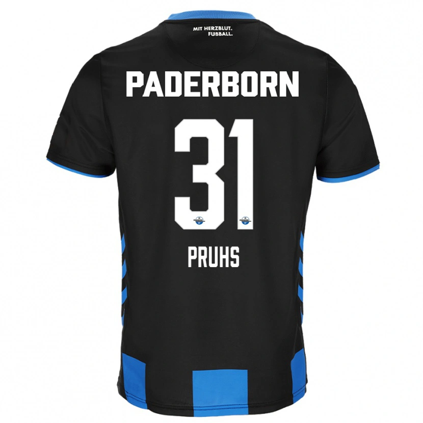 Danxen Mænd Florian Pruhs #31 Sort Blå Hjemmebane Spillertrøjer 2025/26 Trøje T-Shirt