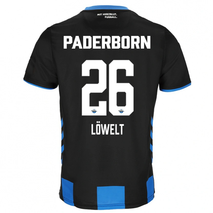 Danxen Mænd Luca Löwelt #26 Sort Blå Hjemmebane Spillertrøjer 2025/26 Trøje T-Shirt
