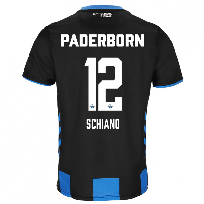 Danxen Mænd Damiano Schiano #12 Sort Blå Hjemmebane Spillertrøjer 2025/26 Trøje T-Shirt