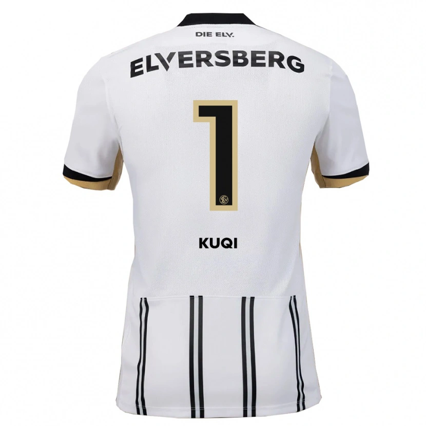Danxen Mænd Blero Kuqi #1 Hvid Sort Hjemmebane Spillertrøjer 2025/26 Trøje T-Shirt