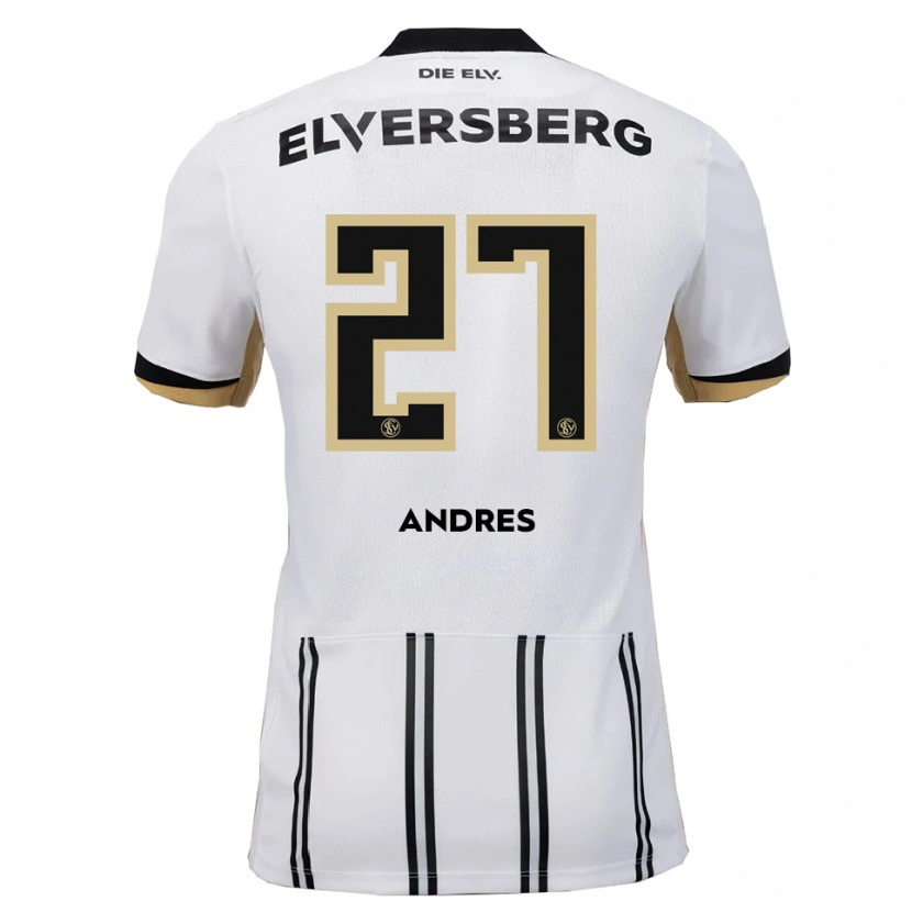 Danxen Mænd Alissa Andres #27 Hvid Sort Hjemmebane Spillertrøjer 2025/26 Trøje T-Shirt