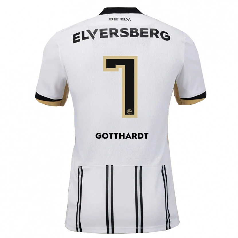 Danxen Mænd Tim Gotthardt #7 Hvid Sort Hjemmebane Spillertrøjer 2025/26 Trøje T-Shirt