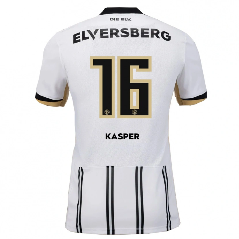 Danxen Mænd Mathis Kasper #16 Hvid Sort Hjemmebane Spillertrøjer 2025/26 Trøje T-Shirt