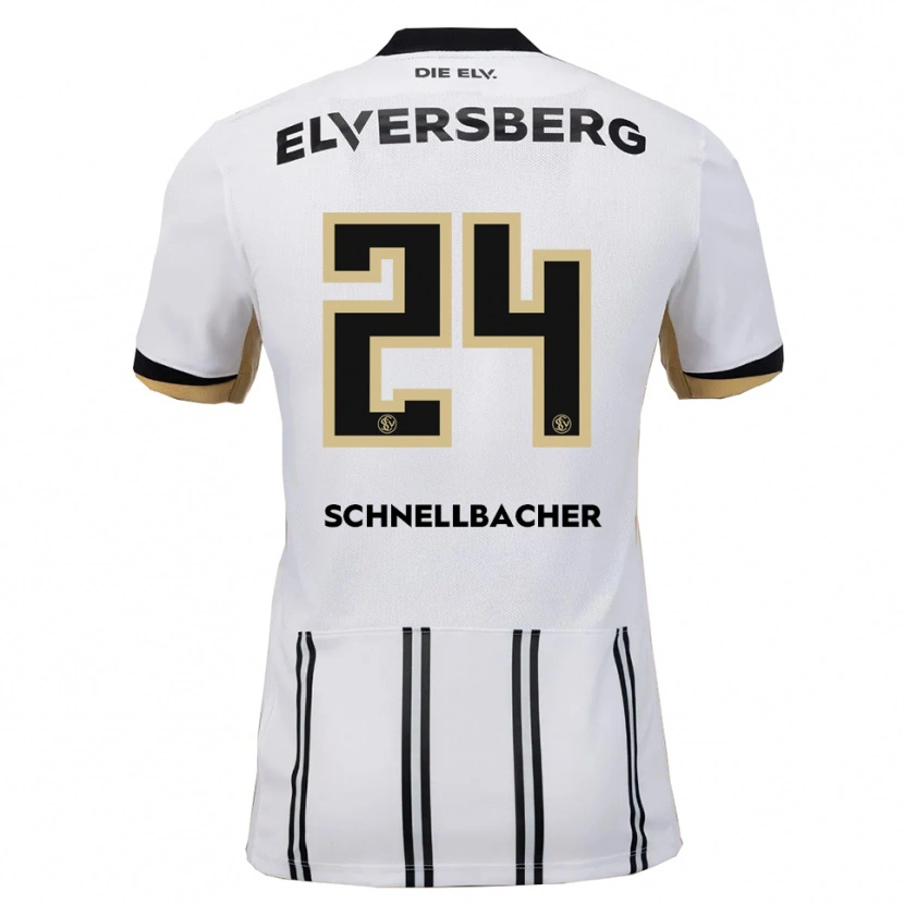 Danxen Mænd Luca Schnellbacher #24 Hvid Sort Hjemmebane Spillertrøjer 2025/26 Trøje T-Shirt