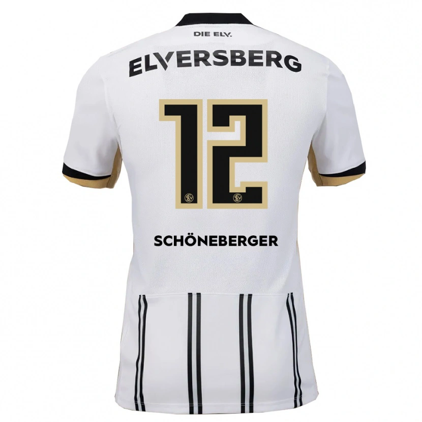Danxen Mænd Louis Schöneberger #12 Hvid Sort Hjemmebane Spillertrøjer 2025/26 Trøje T-Shirt