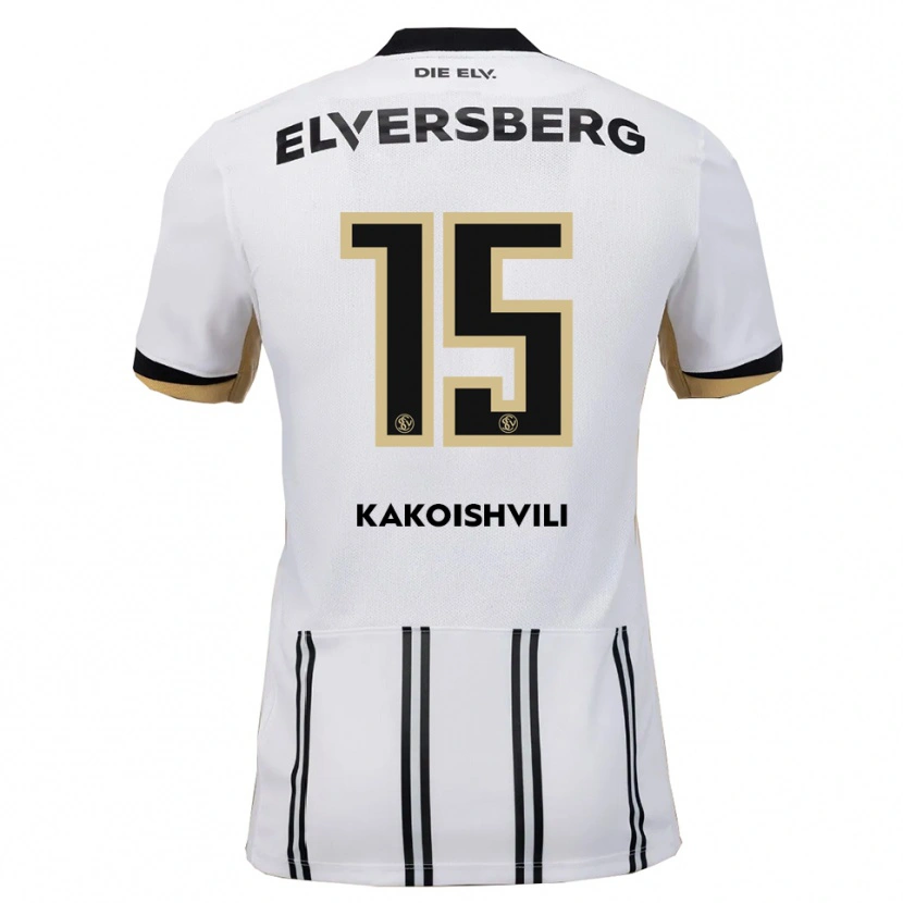 Danxen Mænd Dimitri Kakoishvili #15 Hvid Sort Hjemmebane Spillertrøjer 2025/26 Trøje T-Shirt