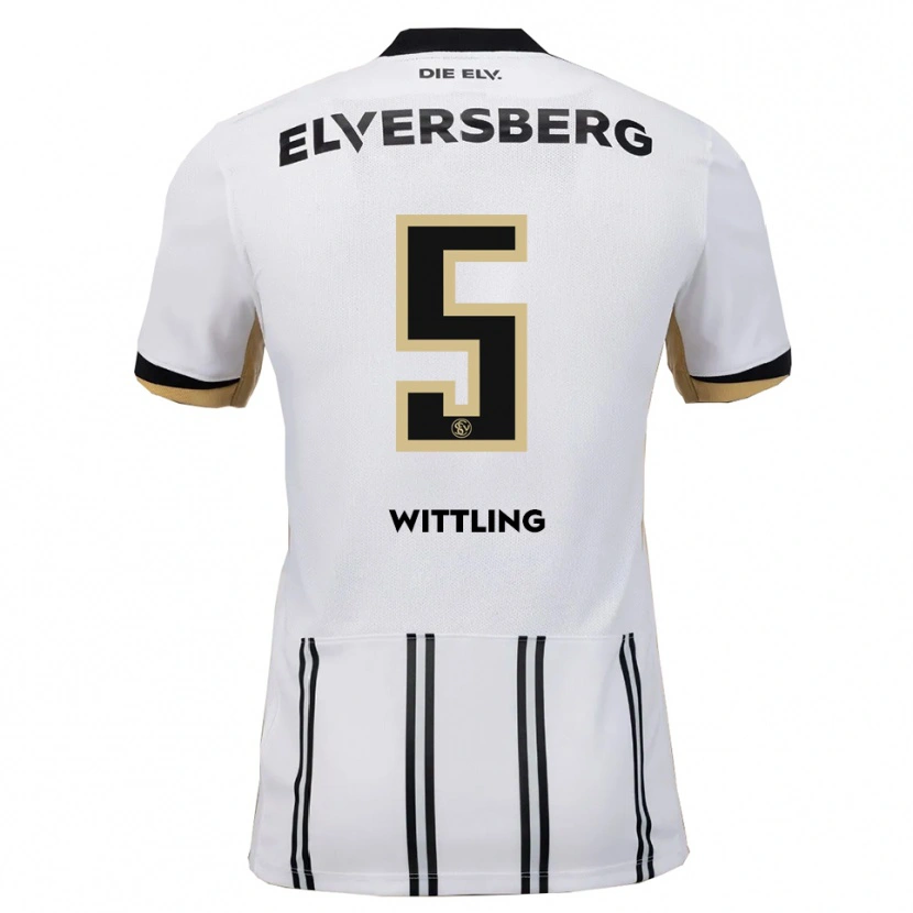 Danxen Mænd Emilia Wittling #5 Hvid Sort Hjemmebane Spillertrøjer 2025/26 Trøje T-Shirt