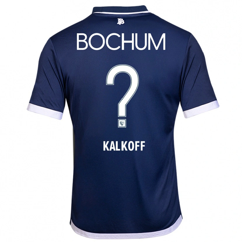 Danxen Mænd Jona Kalkoff #0 Navy Hvid Hjemmebane Spillertrøjer 2025/26 Trøje T-Shirt