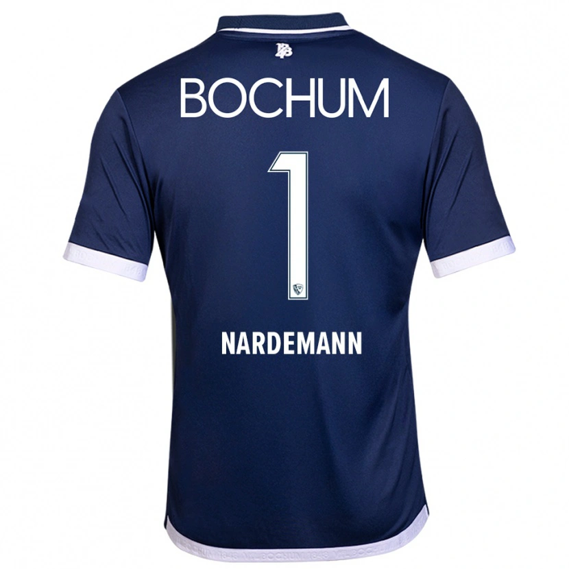 Danxen Mænd Kari Närdemann #1 Navy Hvid Hjemmebane Spillertrøjer 2025/26 Trøje T-Shirt