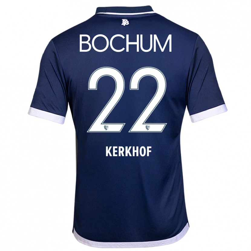 Danxen Mænd Nina Kerkhof #22 Navy Hvid Hjemmebane Spillertrøjer 2025/26 Trøje T-Shirt