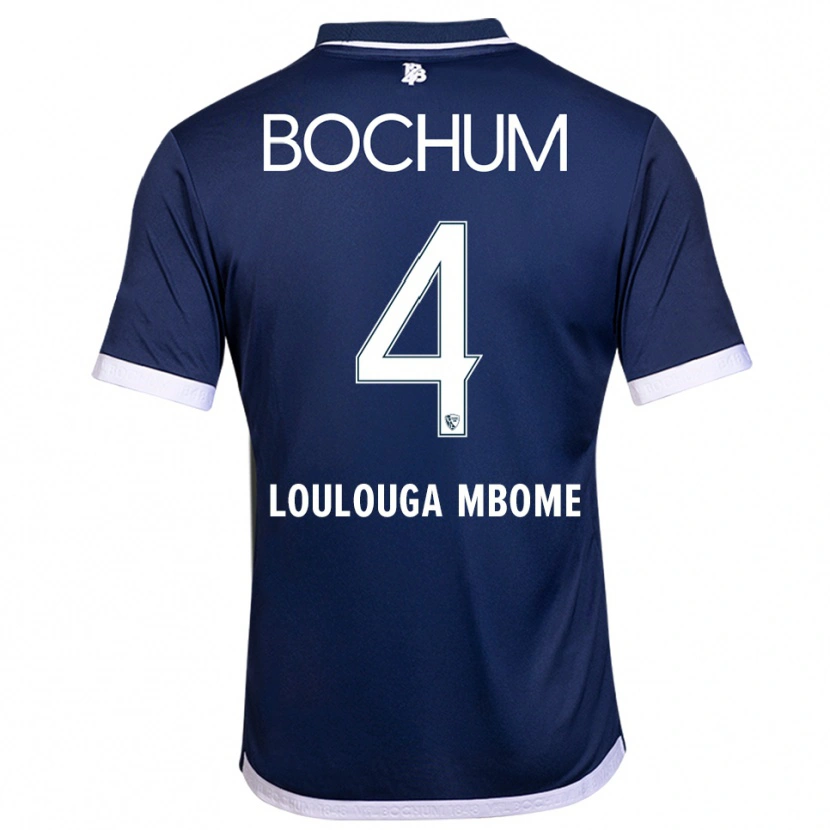 Danxen Mænd Adrien Loulouga-Mbome #4 Navy Hvid Hjemmebane Spillertrøjer 2025/26 Trøje T-Shirt