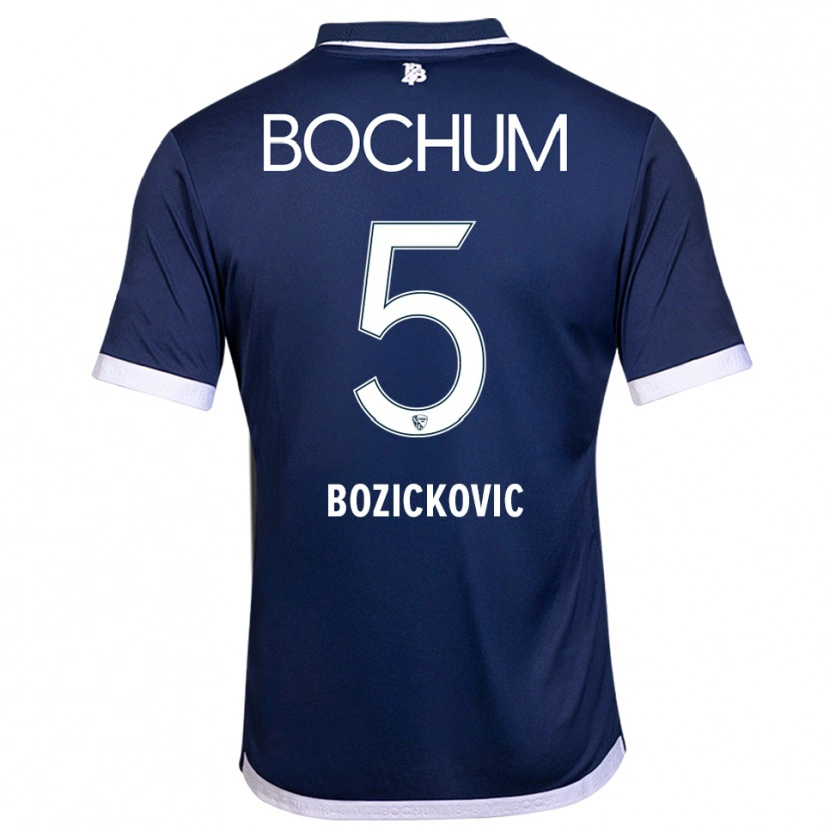 Danxen Mænd Niko Bozickovic #5 Navy Hvid Hjemmebane Spillertrøjer 2025/26 Trøje T-Shirt