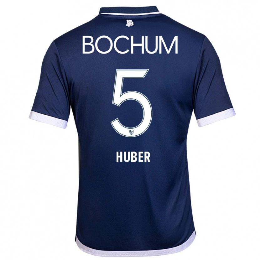 Danxen Mænd Lilian Huber #5 Navy Hvid Hjemmebane Spillertrøjer 2025/26 Trøje T-Shirt