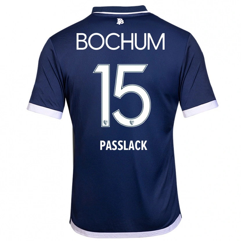 Danxen Mænd Felix Passlack #15 Navy Hvid Hjemmebane Spillertrøjer 2025/26 Trøje T-Shirt