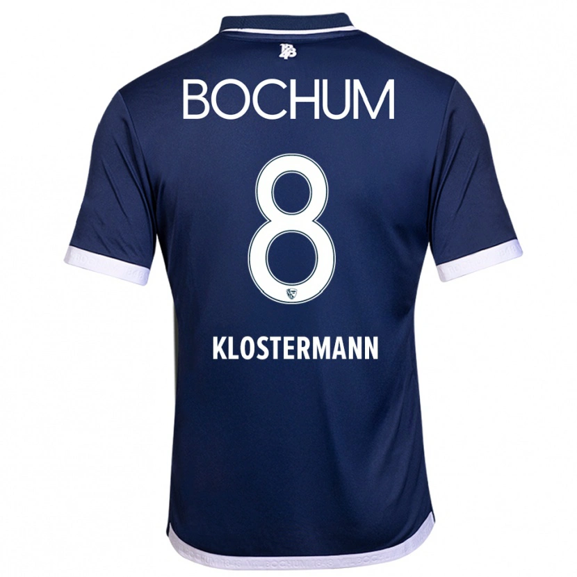 Danxen Mænd Michelle Klostermann #8 Navy Hvid Hjemmebane Spillertrøjer 2025/26 Trøje T-Shirt