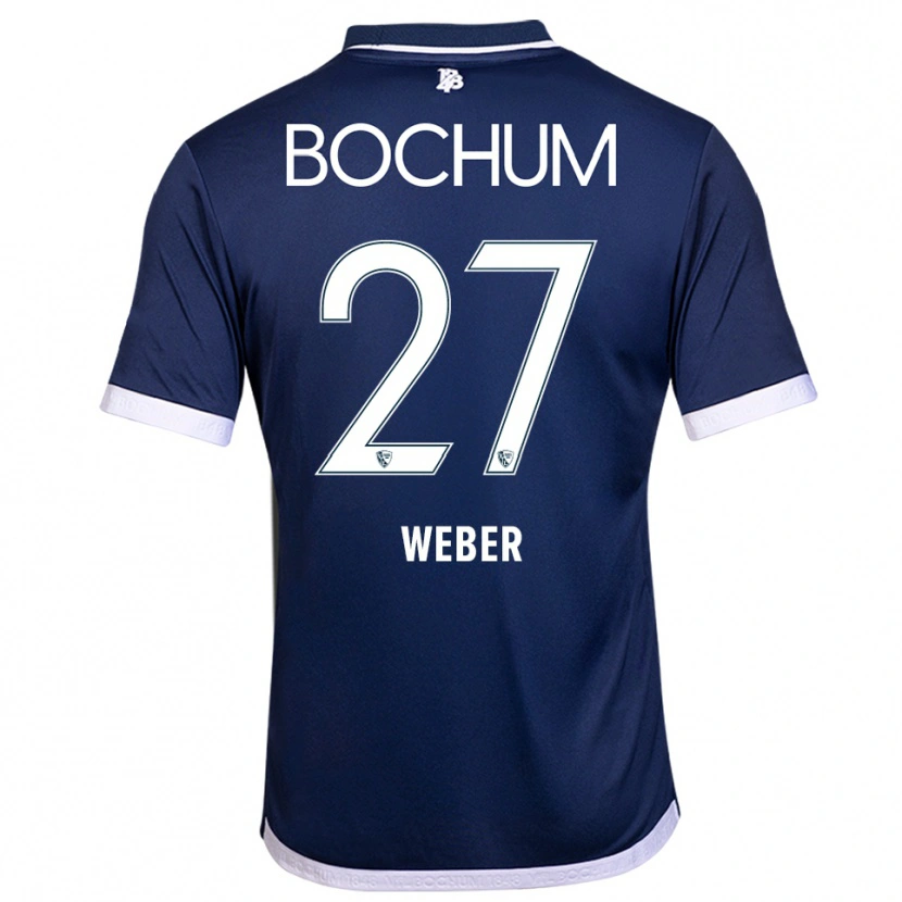 Danxen Mænd Samuel Weber #27 Navy Hvid Hjemmebane Spillertrøjer 2025/26 Trøje T-Shirt