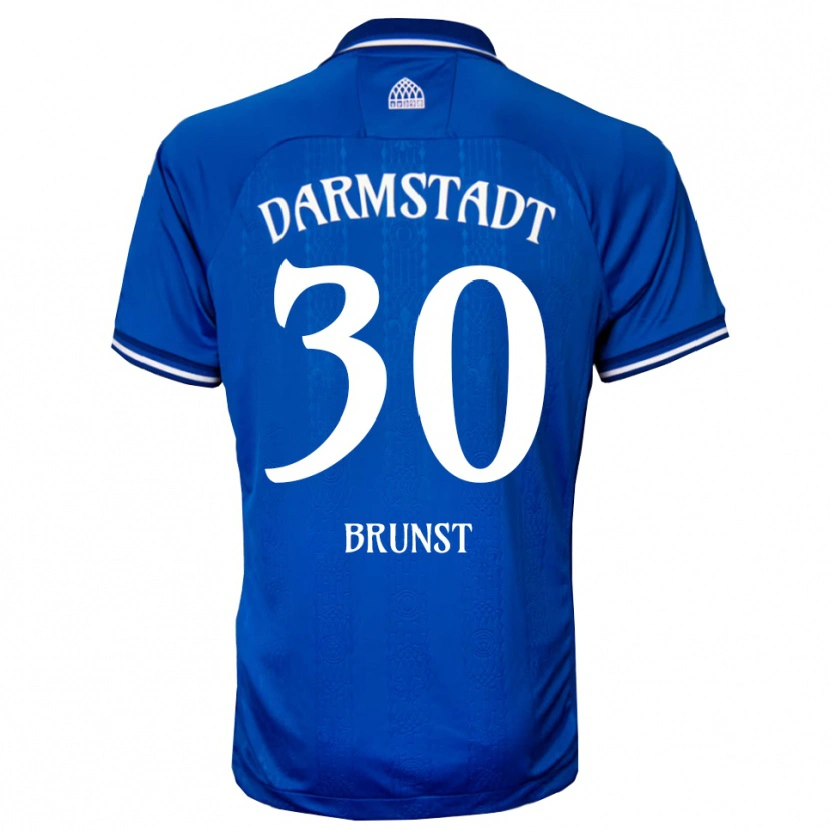 Danxen Mænd Alexander Brunst #30 Blå Hvid Hjemmebane Spillertrøjer 2025/26 Trøje T-Shirt