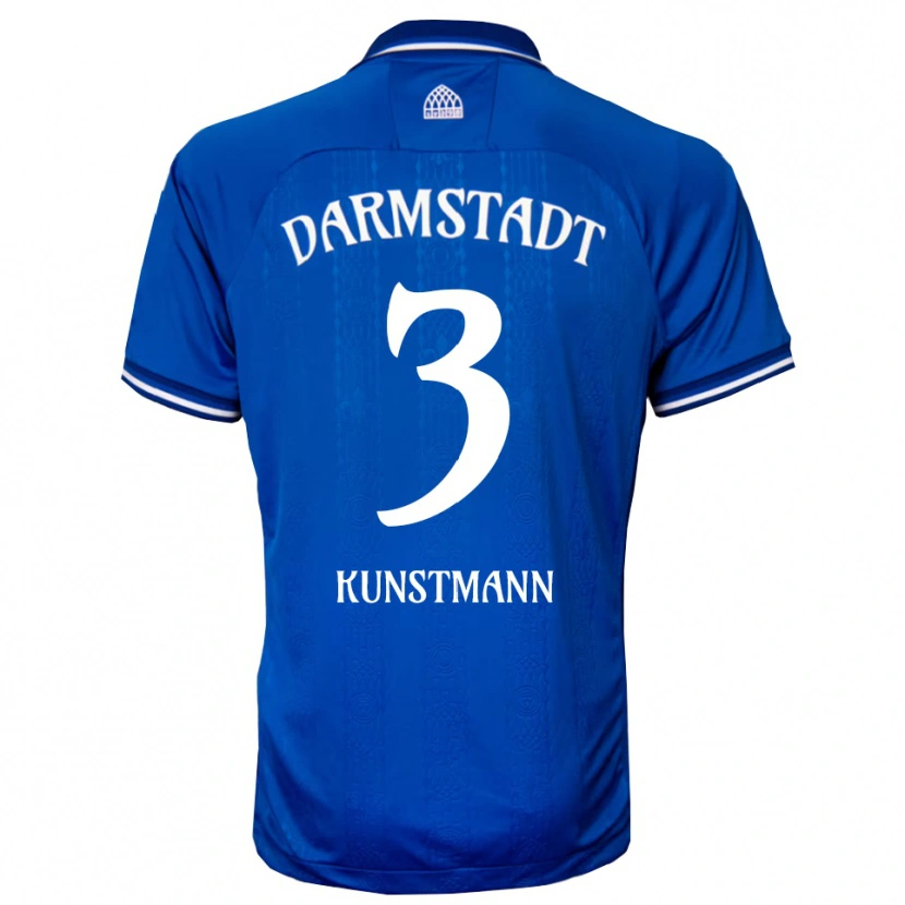 Danxen Mænd Kelvin Kunstmann #3 Blå Hvid Hjemmebane Spillertrøjer 2025/26 Trøje T-Shirt