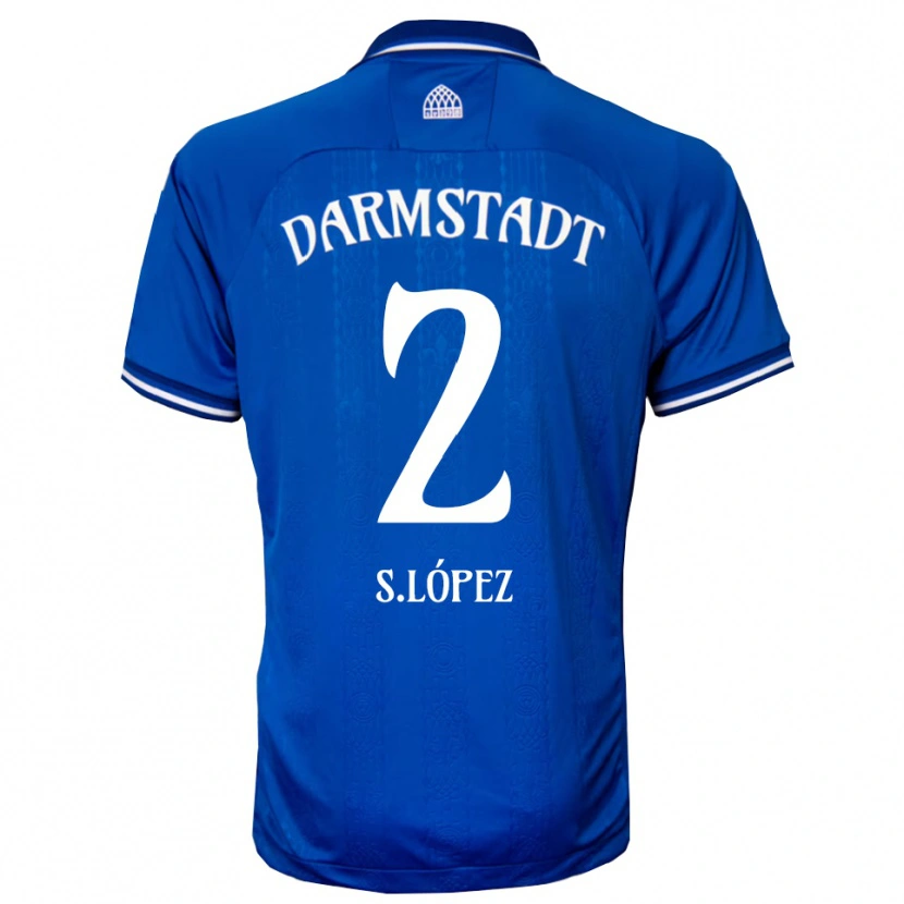 Danxen Mænd Sergio López #2 Blå Hvid Hjemmebane Spillertrøjer 2025/26 Trøje T-Shirt