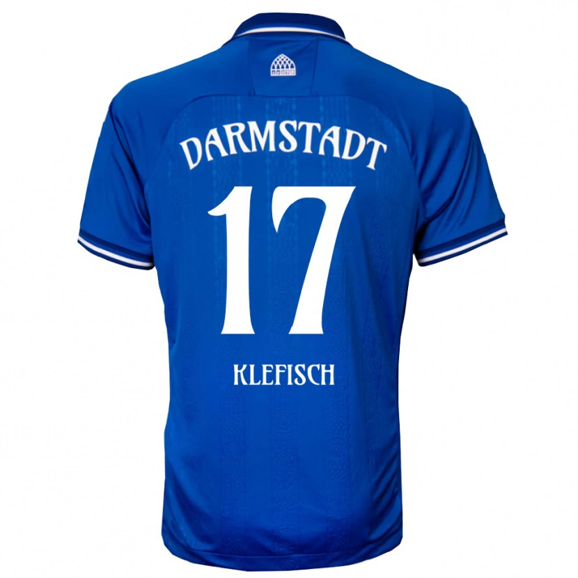 Danxen Mænd Kai Klefisch #17 Blå Hvid Hjemmebane Spillertrøjer 2025/26 Trøje T-Shirt