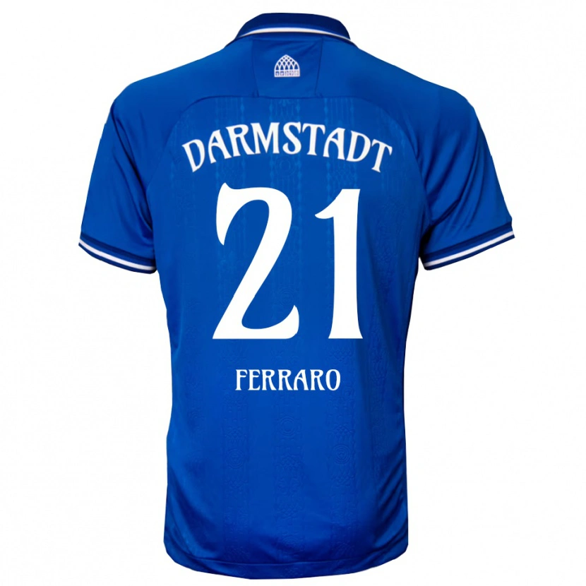 Danxen Mænd Enzo Ferraro #21 Blå Hvid Hjemmebane Spillertrøjer 2025/26 Trøje T-Shirt