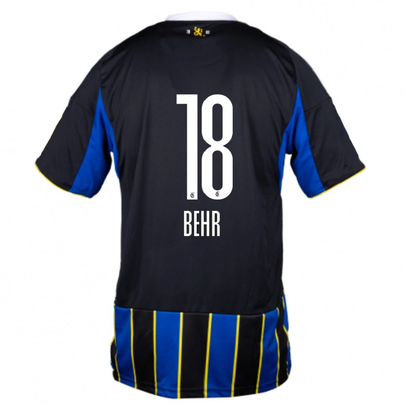 Danxen Mænd Luca Behr #18 Blå Sort Gul Hjemmebane Spillertrøjer 2025/26 Trøje T-Shirt