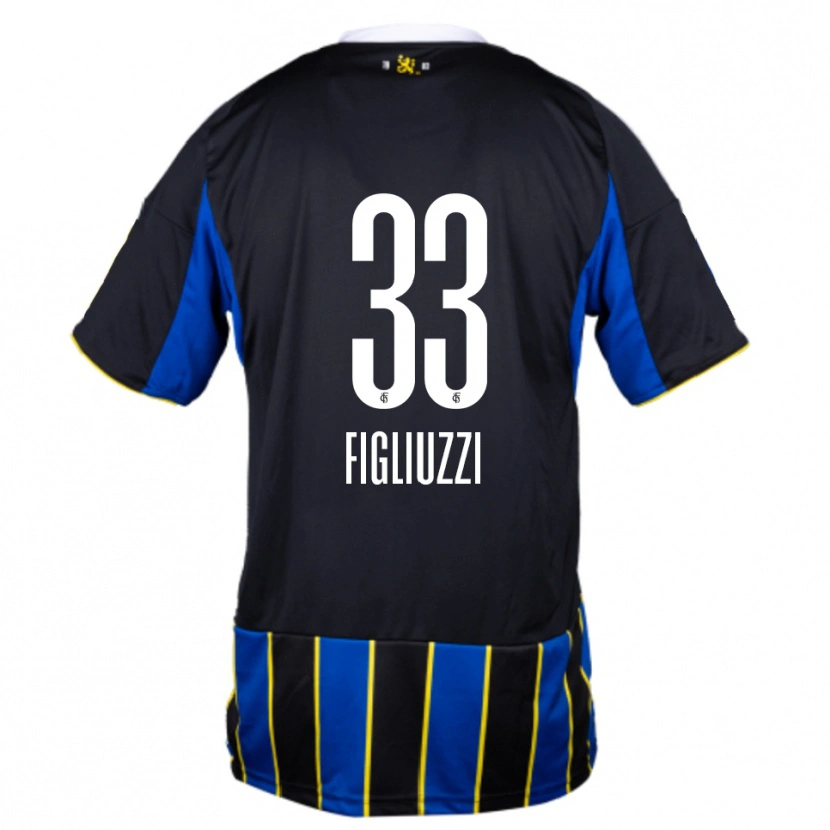 Danxen Mænd Silvano Figliuzzi #33 Blå Sort Gul Hjemmebane Spillertrøjer 2025/26 Trøje T-Shirt