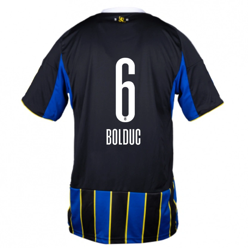 Danxen Mænd Tyler Bolduc #6 Blå Sort Gul Hjemmebane Spillertrøjer 2025/26 Trøje T-Shirt